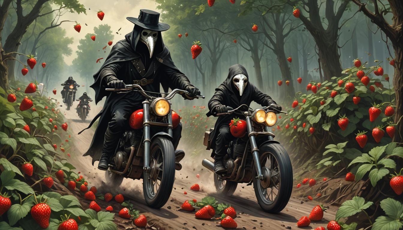 Plague Doctor Motorcycle Jump by Rutkowski