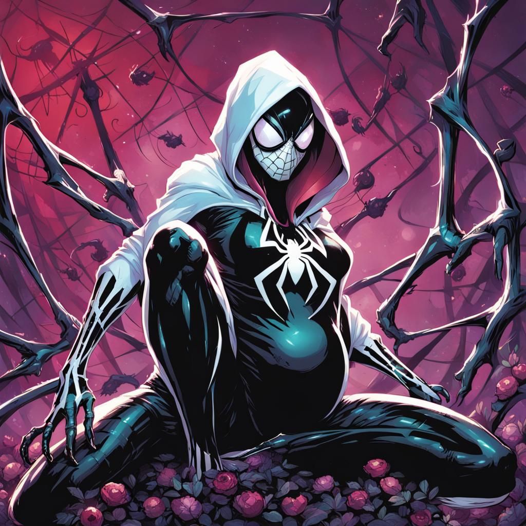 Venomized Pregnant Spider Gwen: Comic Book Art