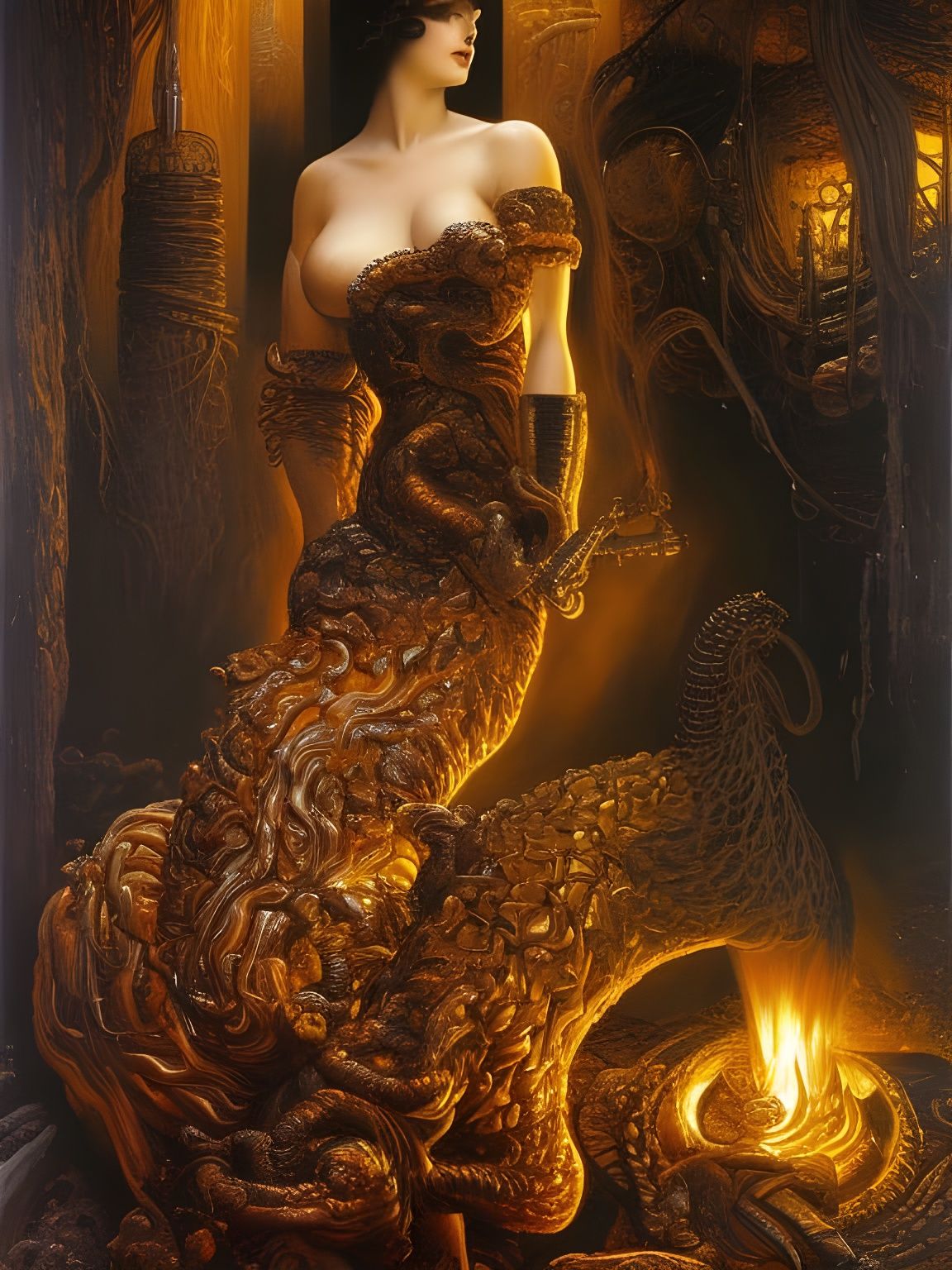 Surreal Forge Mother: A Science Fantasy Portrait