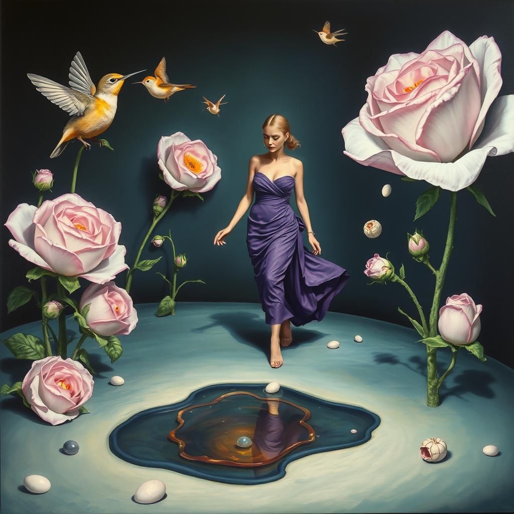 Surreal Woman in a Ward of Dreams: Dali-esque Art