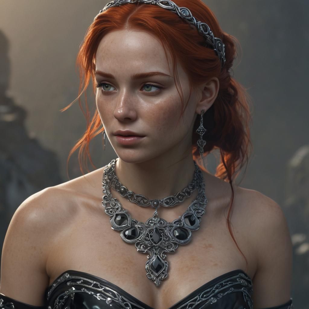 Celtic Princess Portrait in Dark Fantasy Style