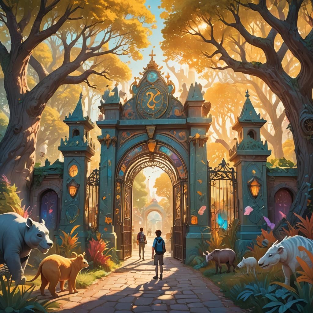 Magical Zoo Entrance in Vibrant Concept Art