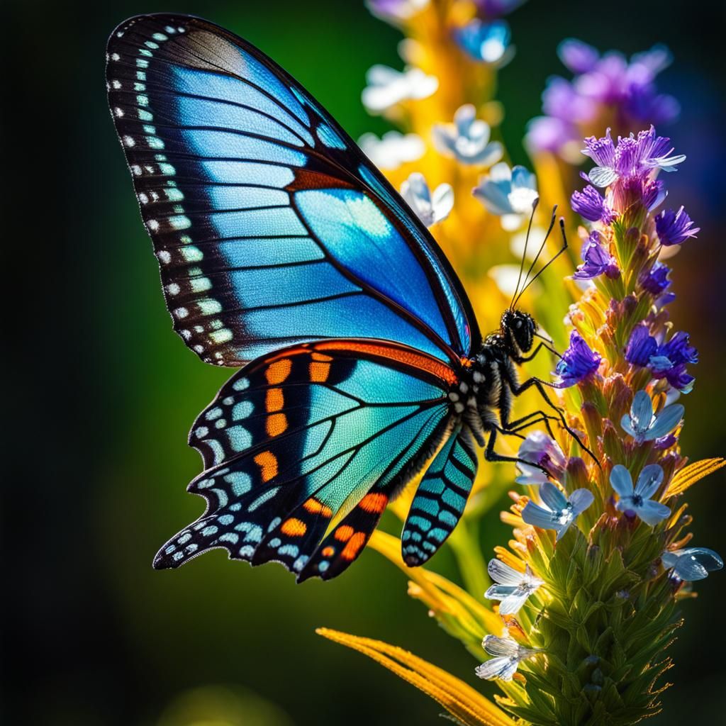 Iridescent Butterfly Emerges from Crystalline Chrysalis