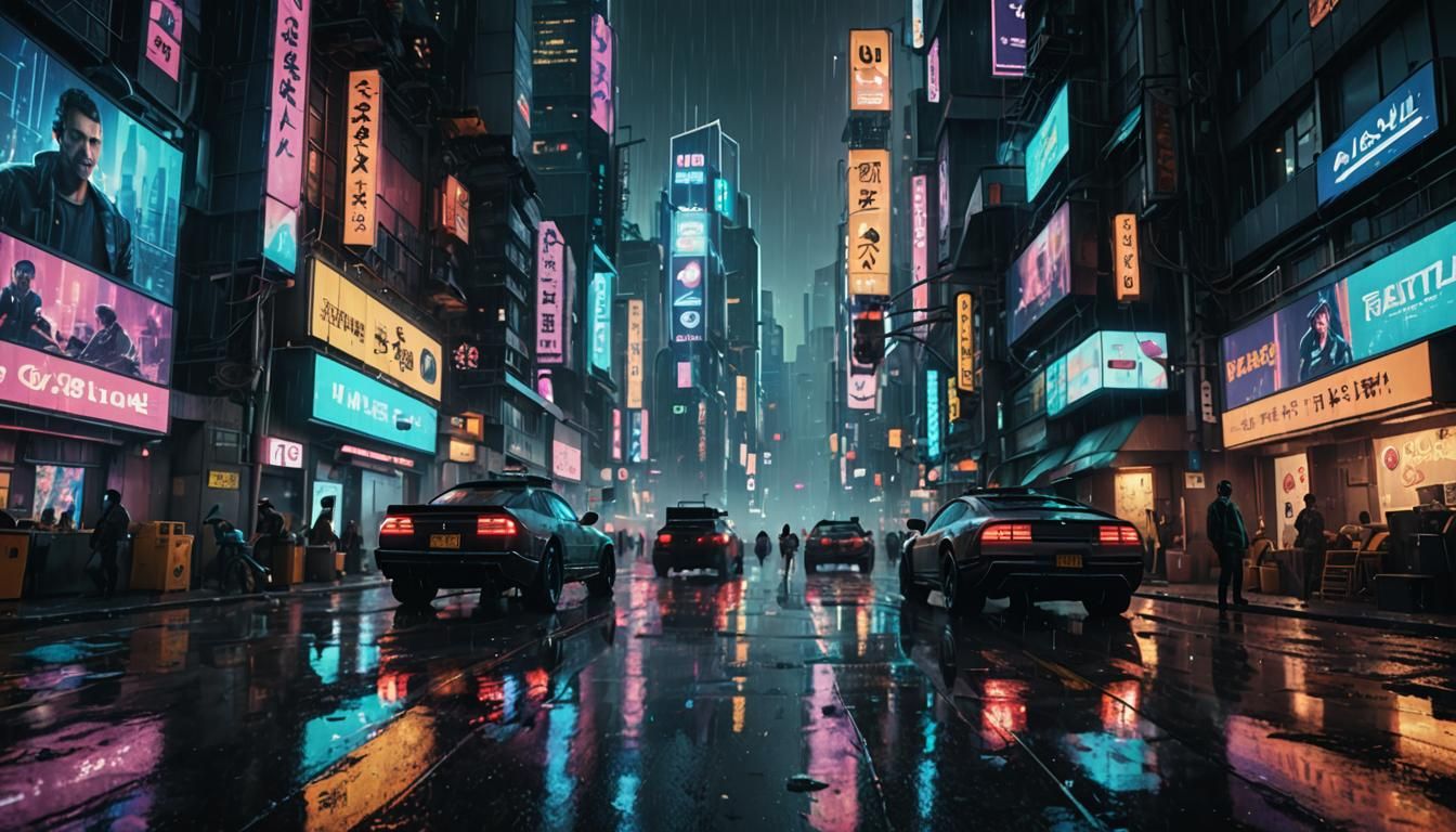Neon Dreams: A Night in the Cyberpunk Metropolis