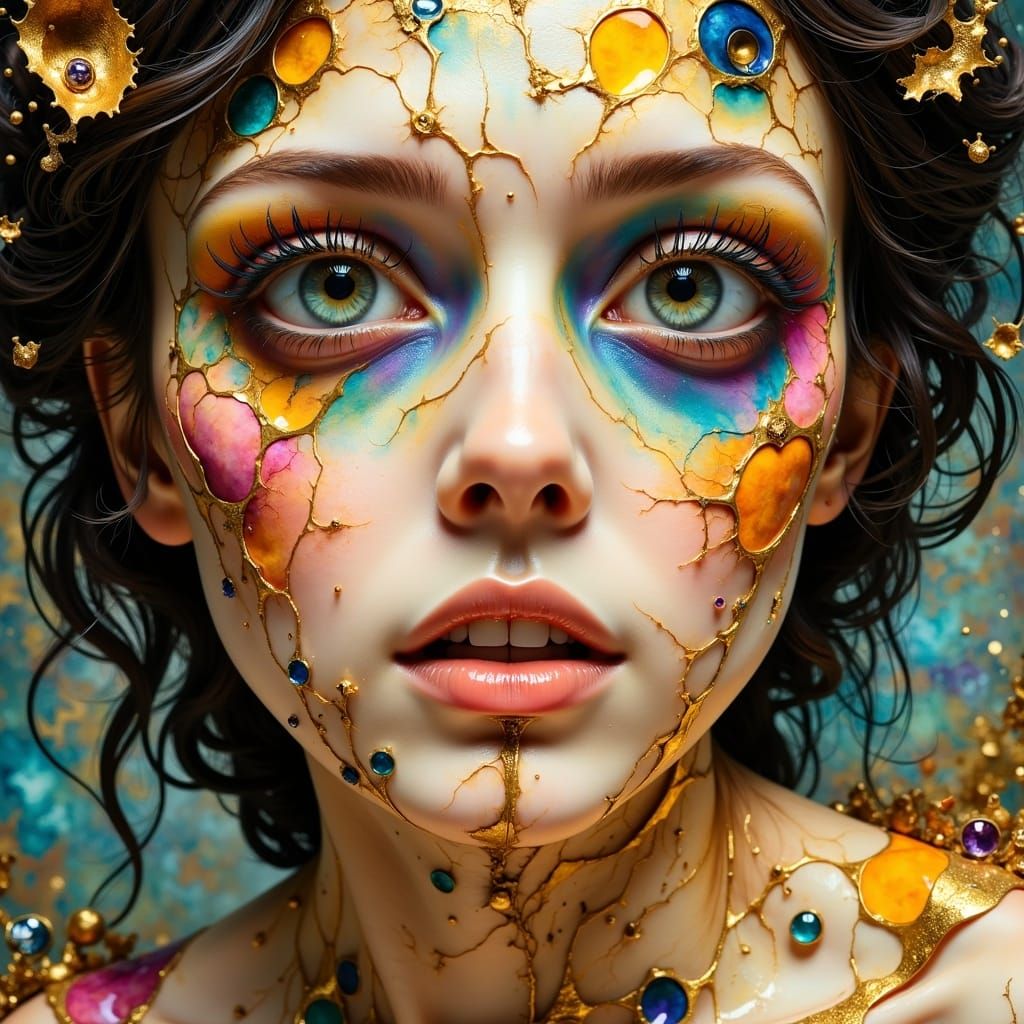 Vibrant Mismatched Eyes in Magic Realism Style