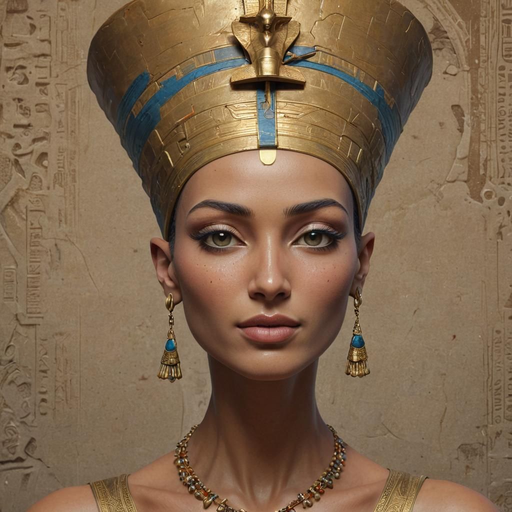 Nefertiti Portrait in Art Nouveau Style