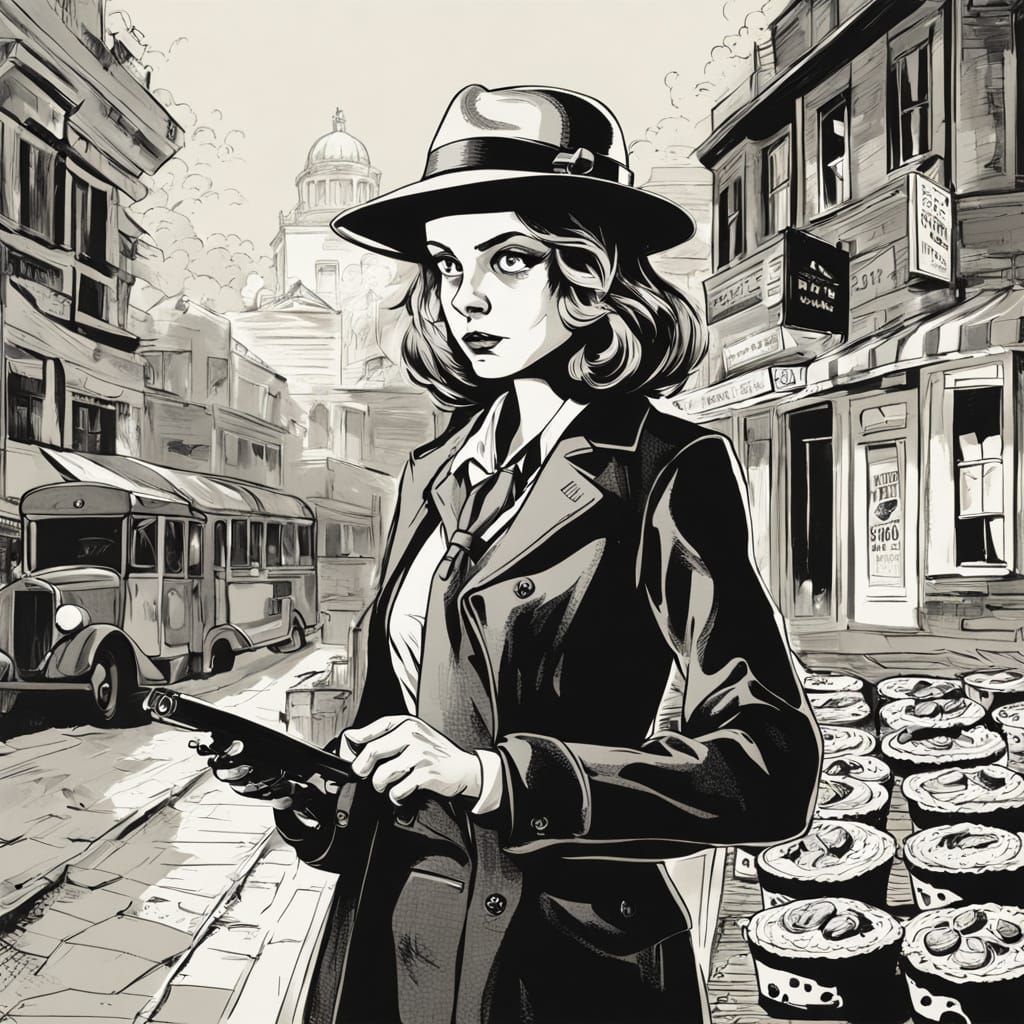 Noir-style. Alice as a detective investigating who stole the tarts
