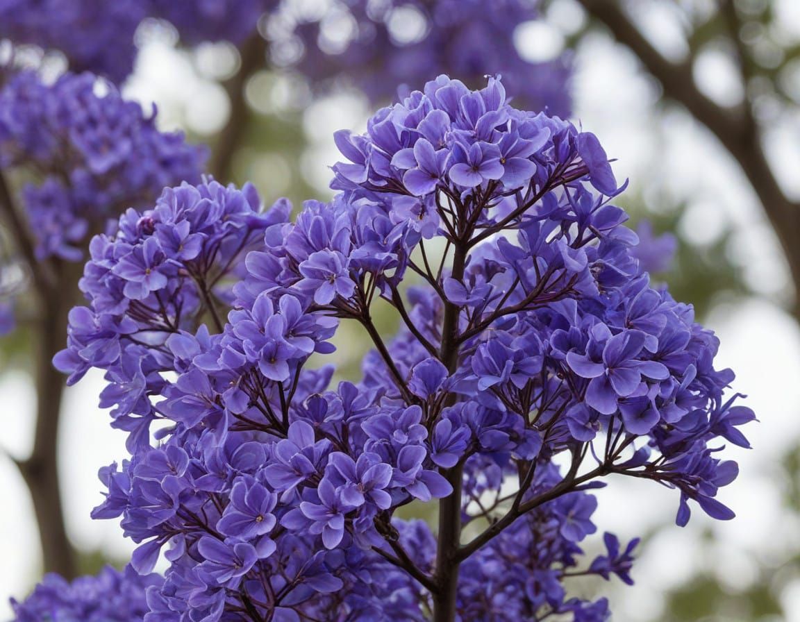 Vibrant Jacaranda Blooms in Kaleidoscopic Color