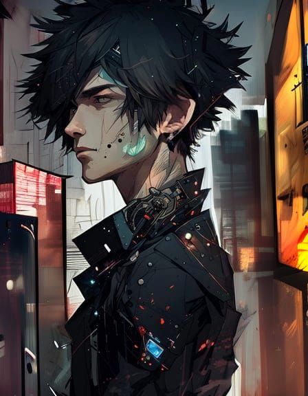Cyberpunk anime dude
