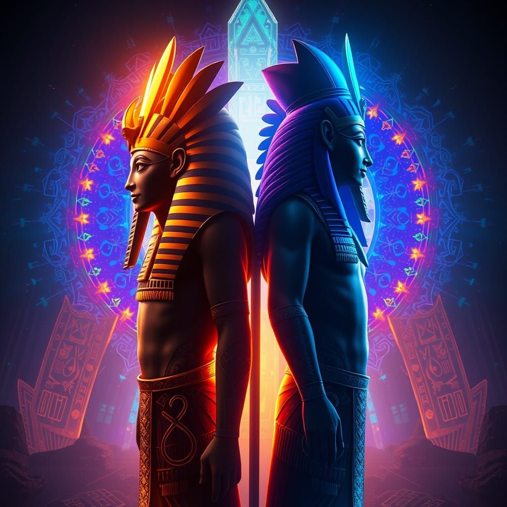 Egyptian Gods United in Majestic Harmony