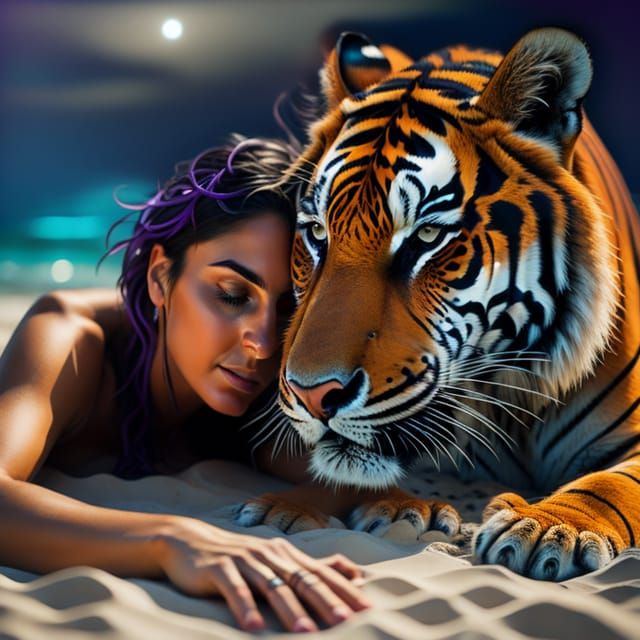 Woman and Tiger