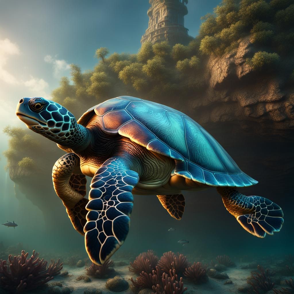 Admiral Sea Turtle: Detailed Fantasy Concept Art