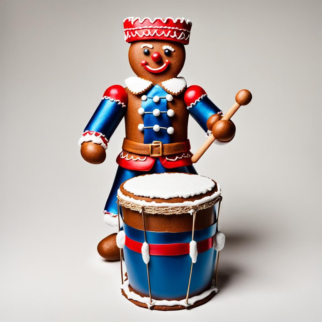 Gingerbread Drummer Boy: A Festive Portrait