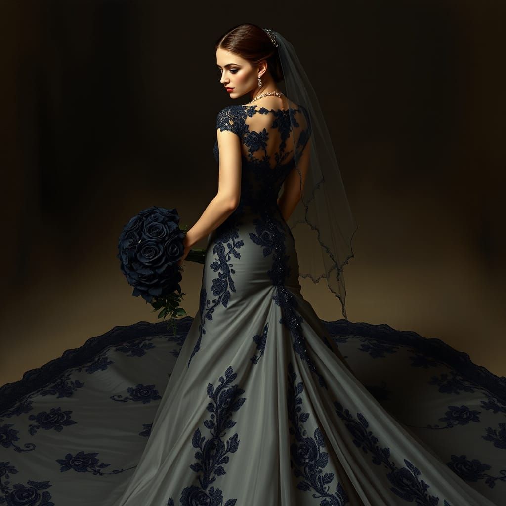 Ethereal Black Wedding in Lush, Impasto Style