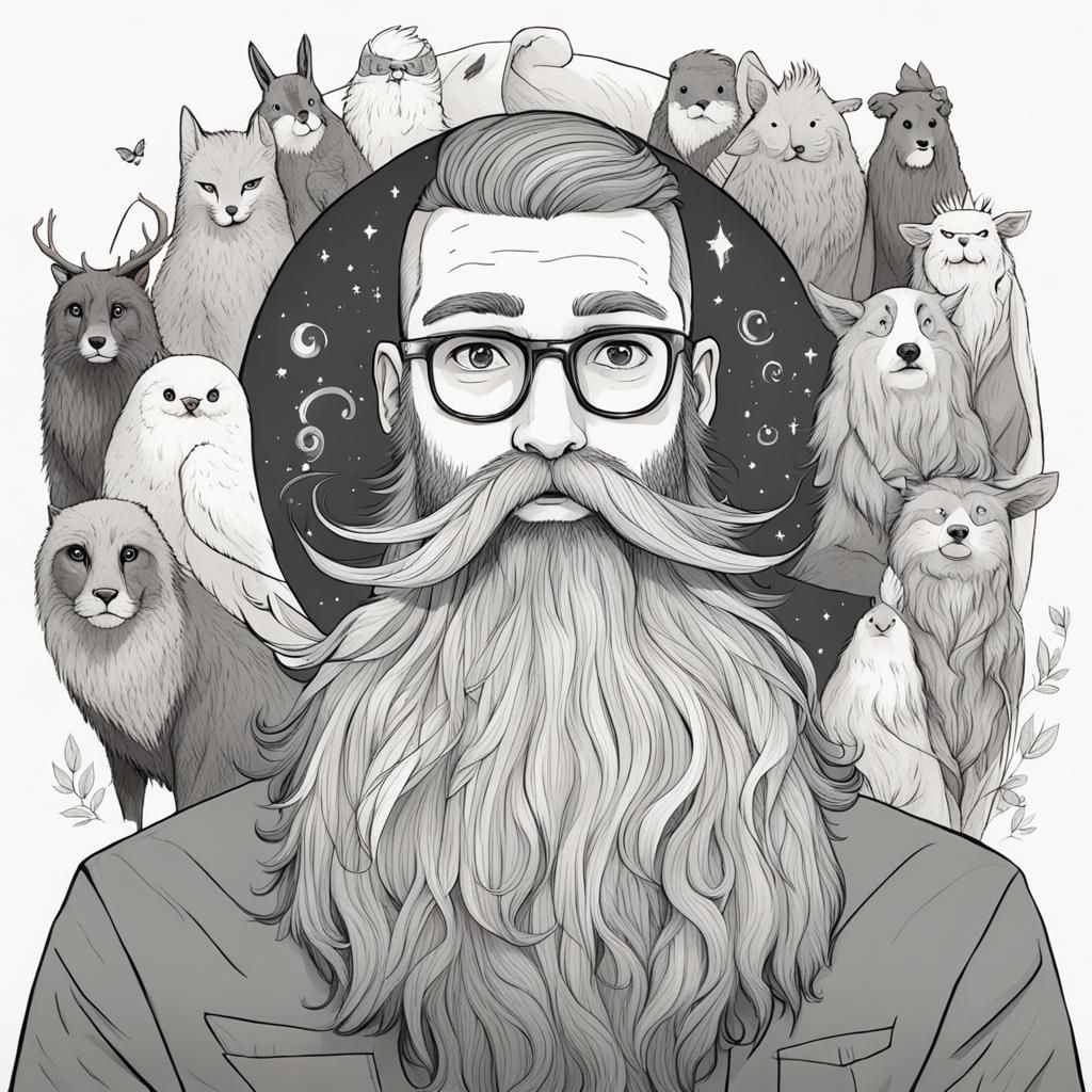 Magical Beard Portal With Cute Animals
