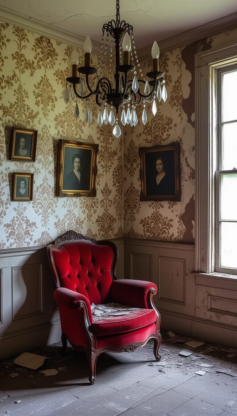 Abandoned Victorian Parlor in Decay