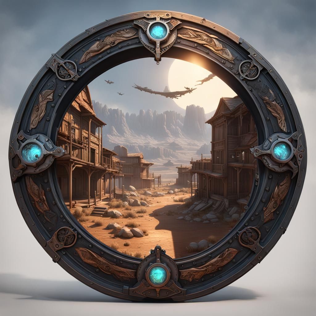 Gunslinger Token Frame in Dark Fantasy Style