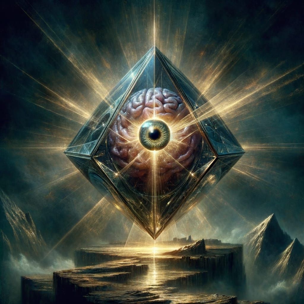 Dark Fantasy Still: Mysterious Glass Object in Chiaroscuro