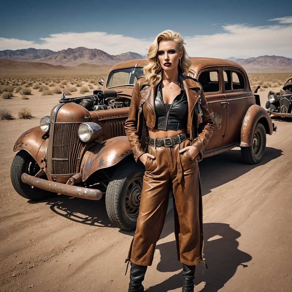 Nevada Desert Fashion Shoot with Mad Max Hot Rod