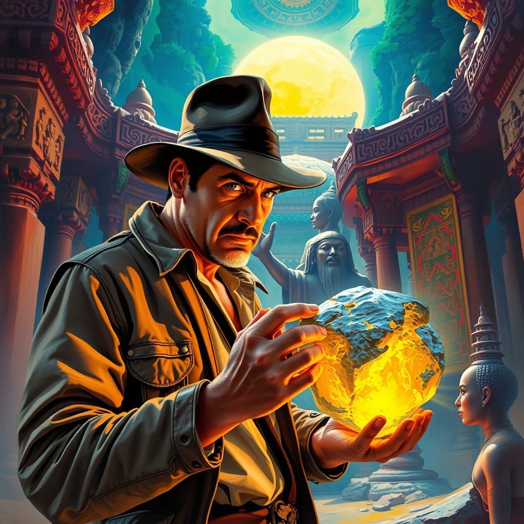 Indiana Jones Explores Ancient Mystical Rock in Indian Templ...