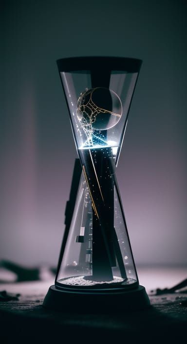 Ominous Galactic Hourglass: Cinematic Film Still