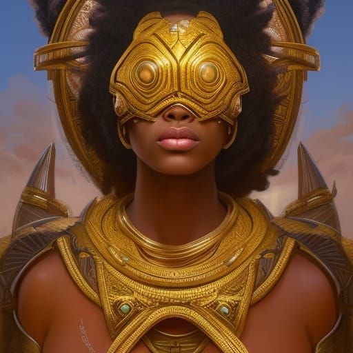 Ethiopian Warriors Guarding Their Queen: 3D Digital Art