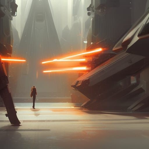 Star Wars Concept Art in Orange and Teal