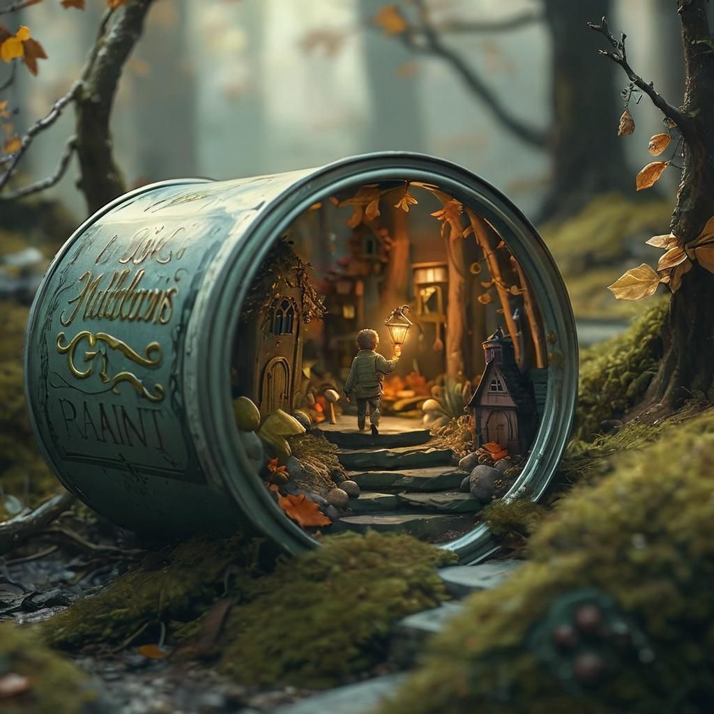 Mystical World Inside a Paint Can