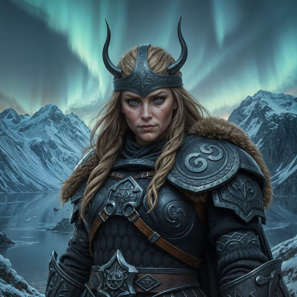 Viking Warrior Goddess in a Dark Northern Realm