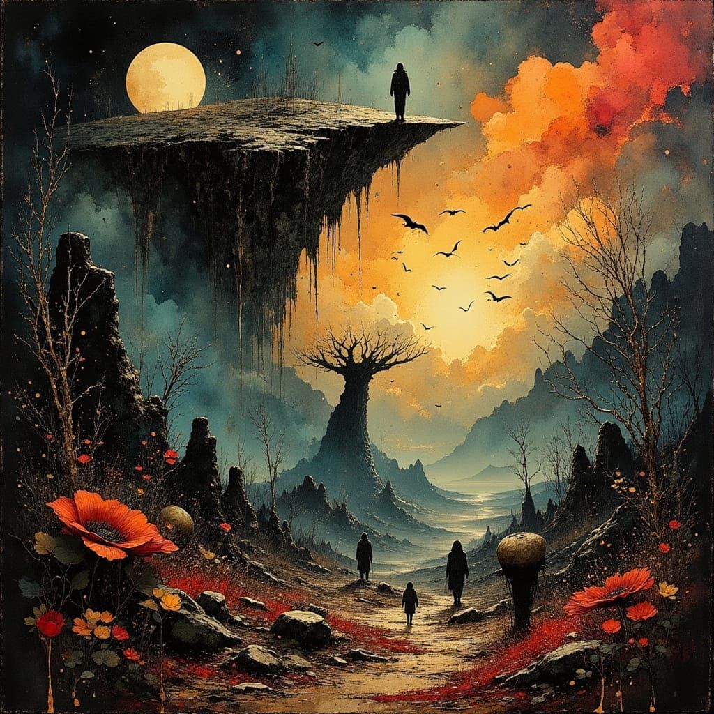 Heavy Metal Album Cover for 'Give Em Heaven' in Dark Fantasy...