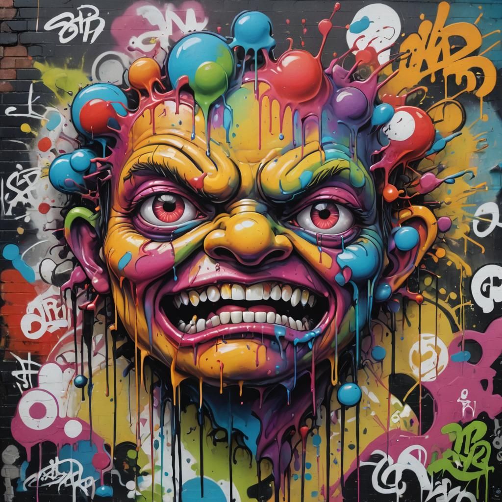 Colorful Graffiti Art in Street Art Style