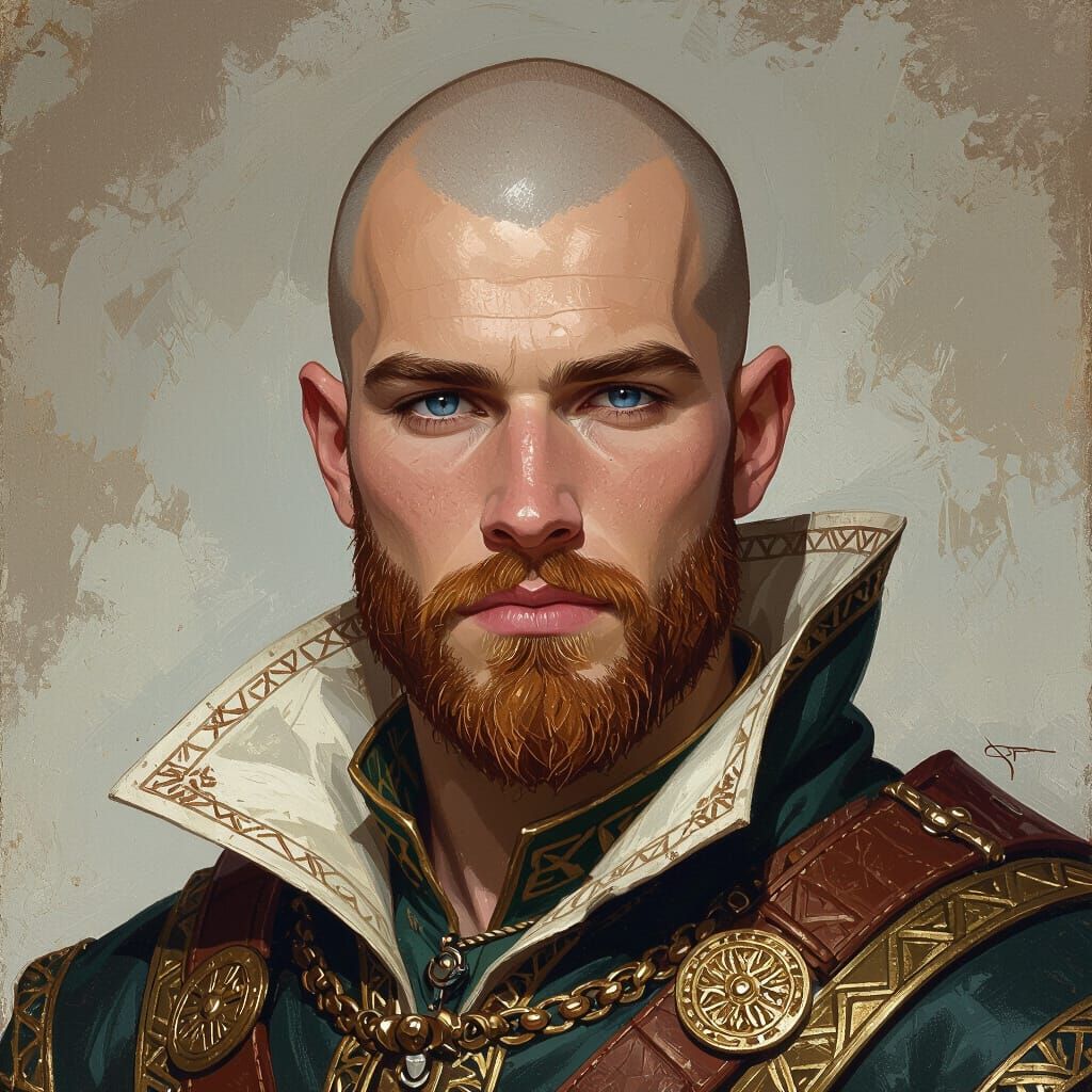 Lithuanian Man in Medieval Attire, Dramatic Rendering