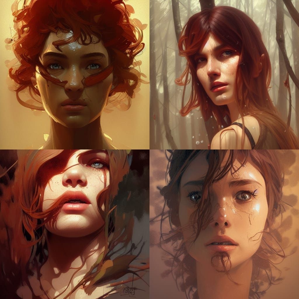 Detailed Wooded Portrait with Volumetric Lighting