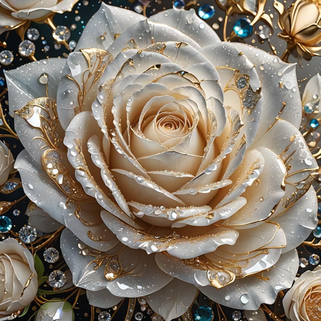 sparkle white rose
