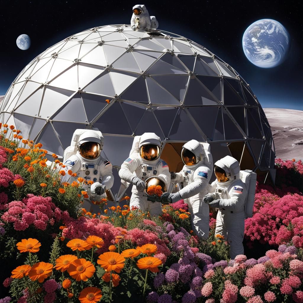 Lunar Gardeners: Spacesuits and Flowers on the Moon