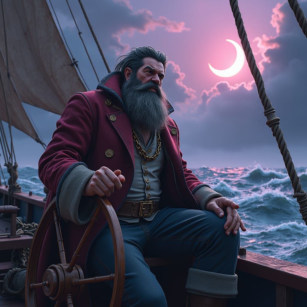 Stormy Seas: A Weathered Captain's Resolve