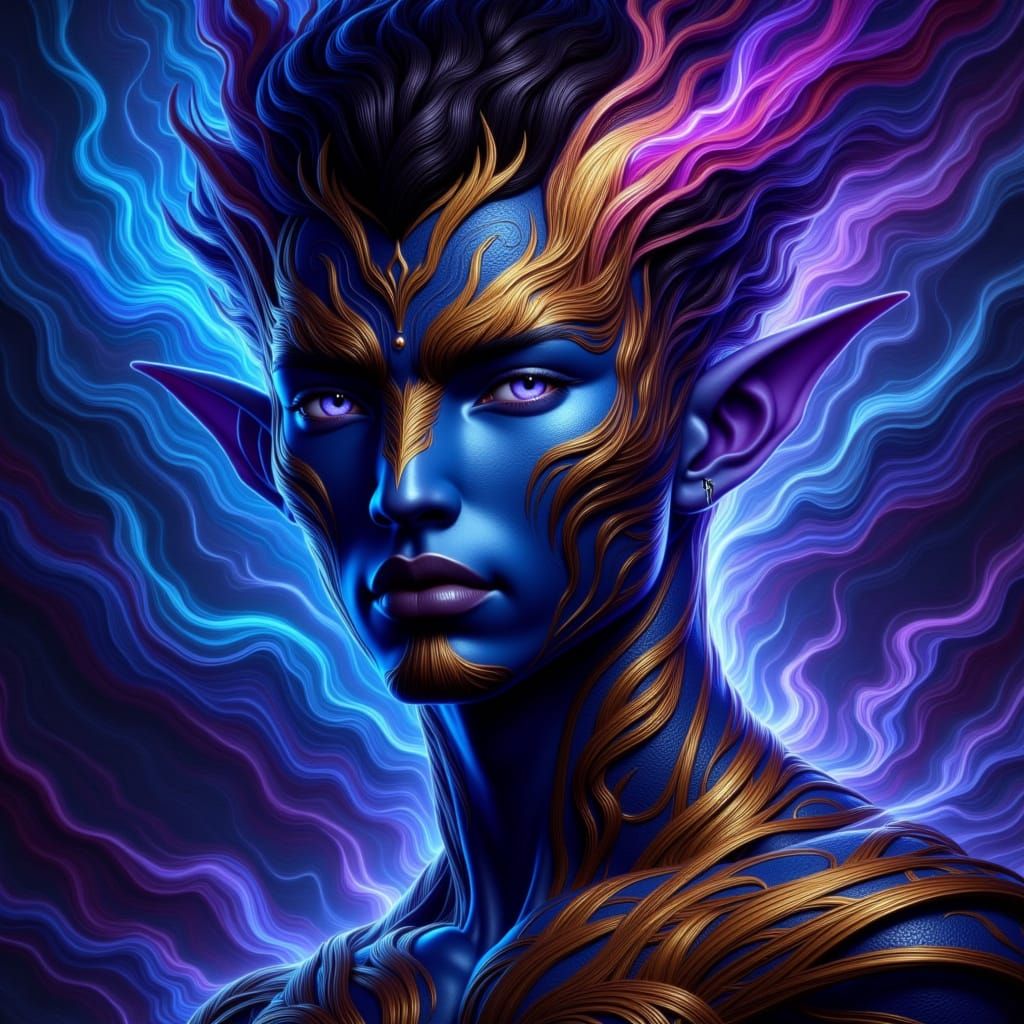 Avatar Na'Vi Portrait in Visionary EQ Style