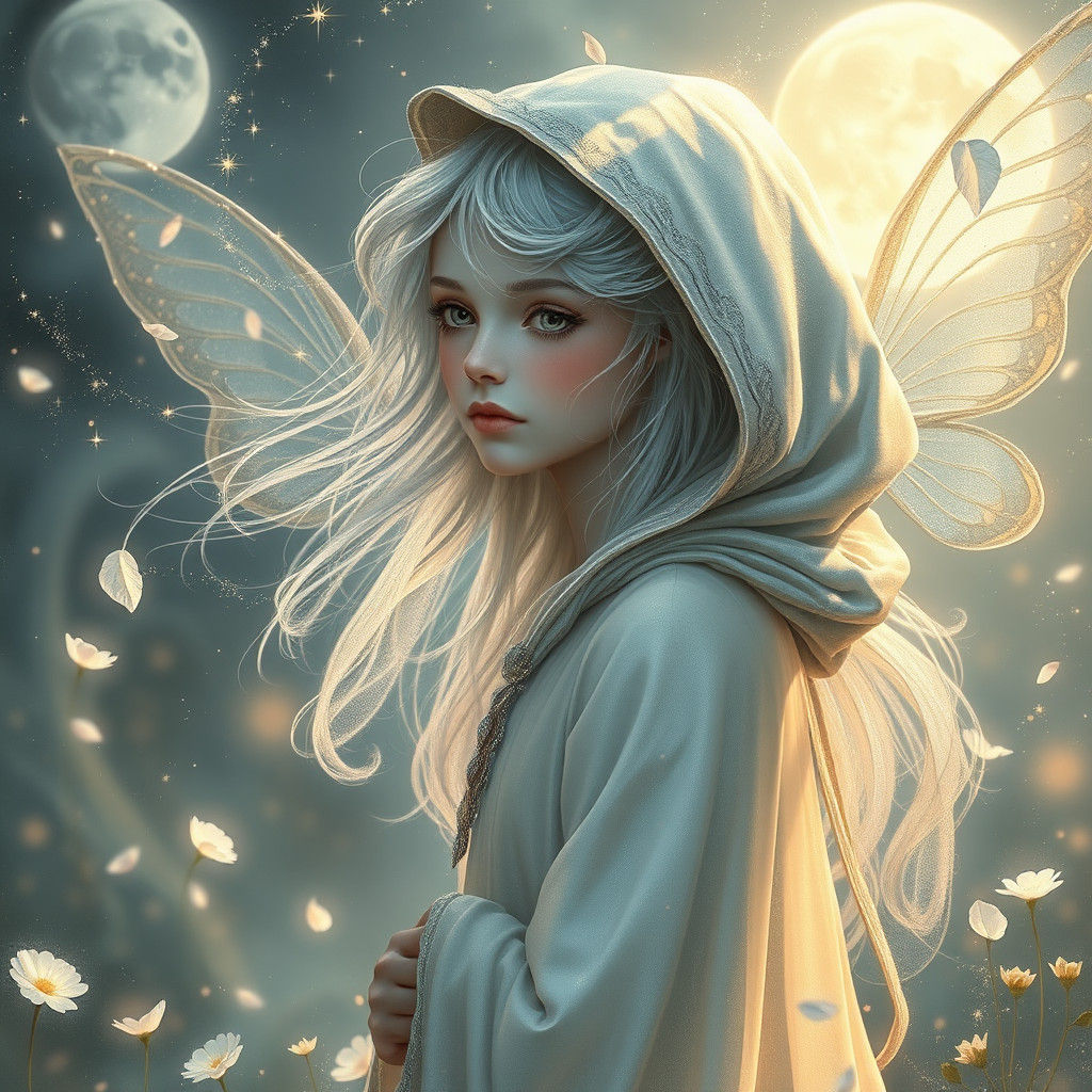 Ethereal Girl in Dreamlike Realm as Faerie Art