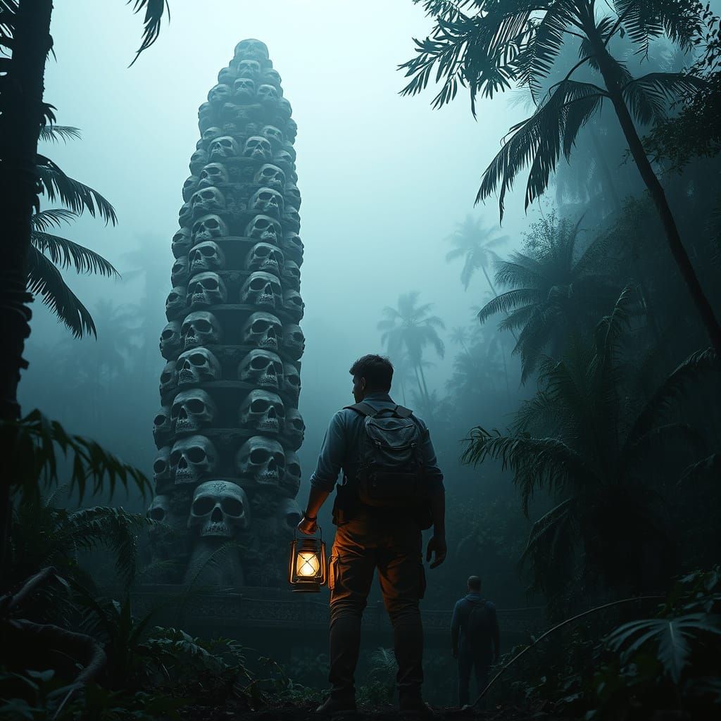 Mysterious Jungle Totem Beckons in the Fog