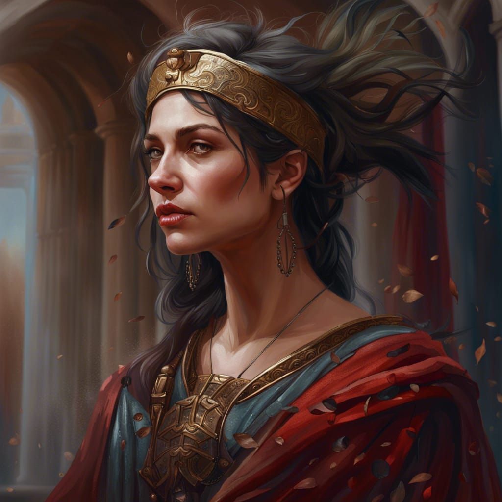 Beautiful Roman Woman: Detailed Figurative Art