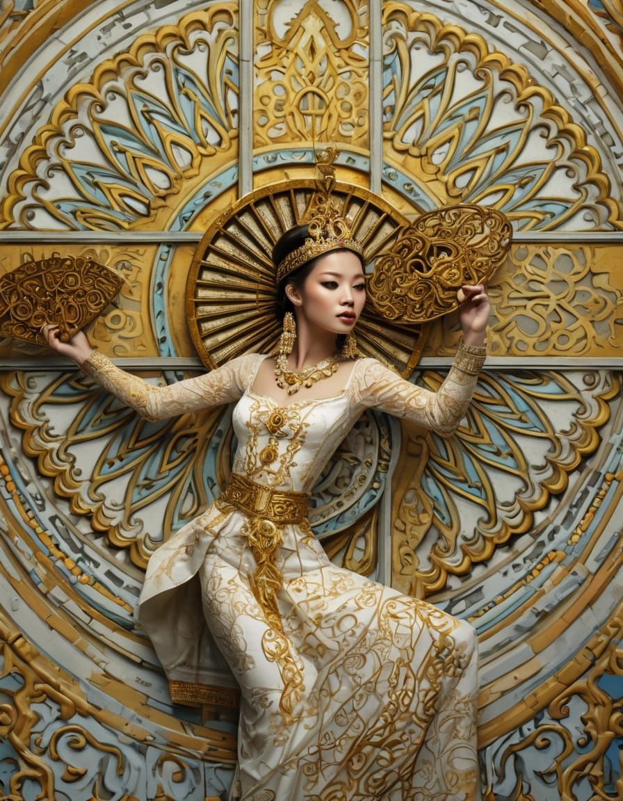 Southeast Asian Dancer in Vibrant Street Art