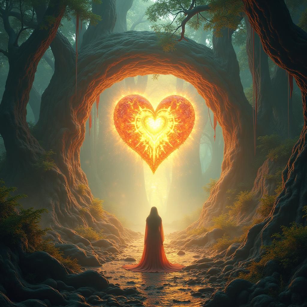 Mystical Being at Portal in Fantasy Realm