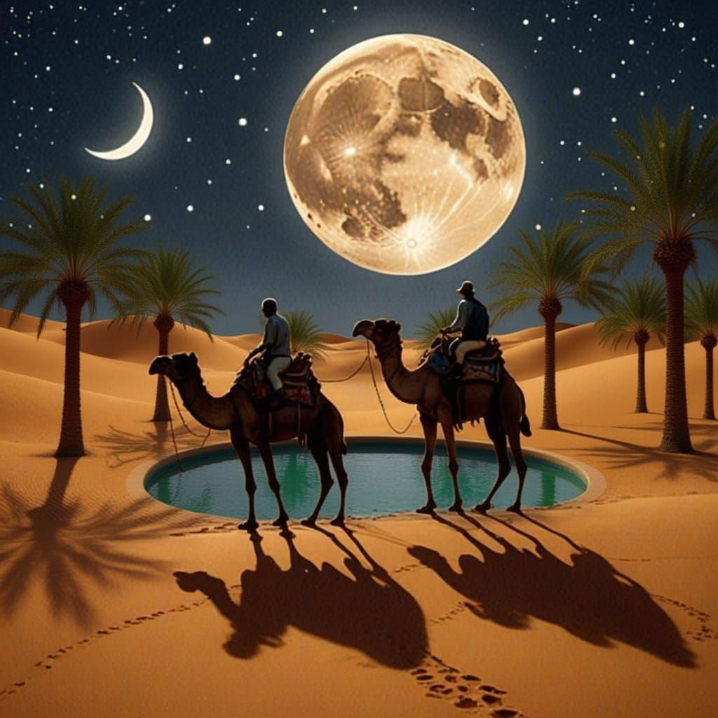 Midnight at the oasis
Send your camel to bed
Shadows paintin...