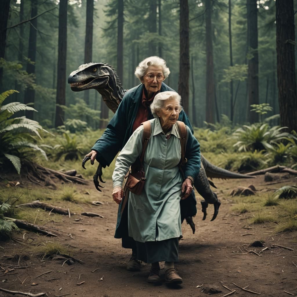 Dramatic Cinematic Still of an Elderly Woman