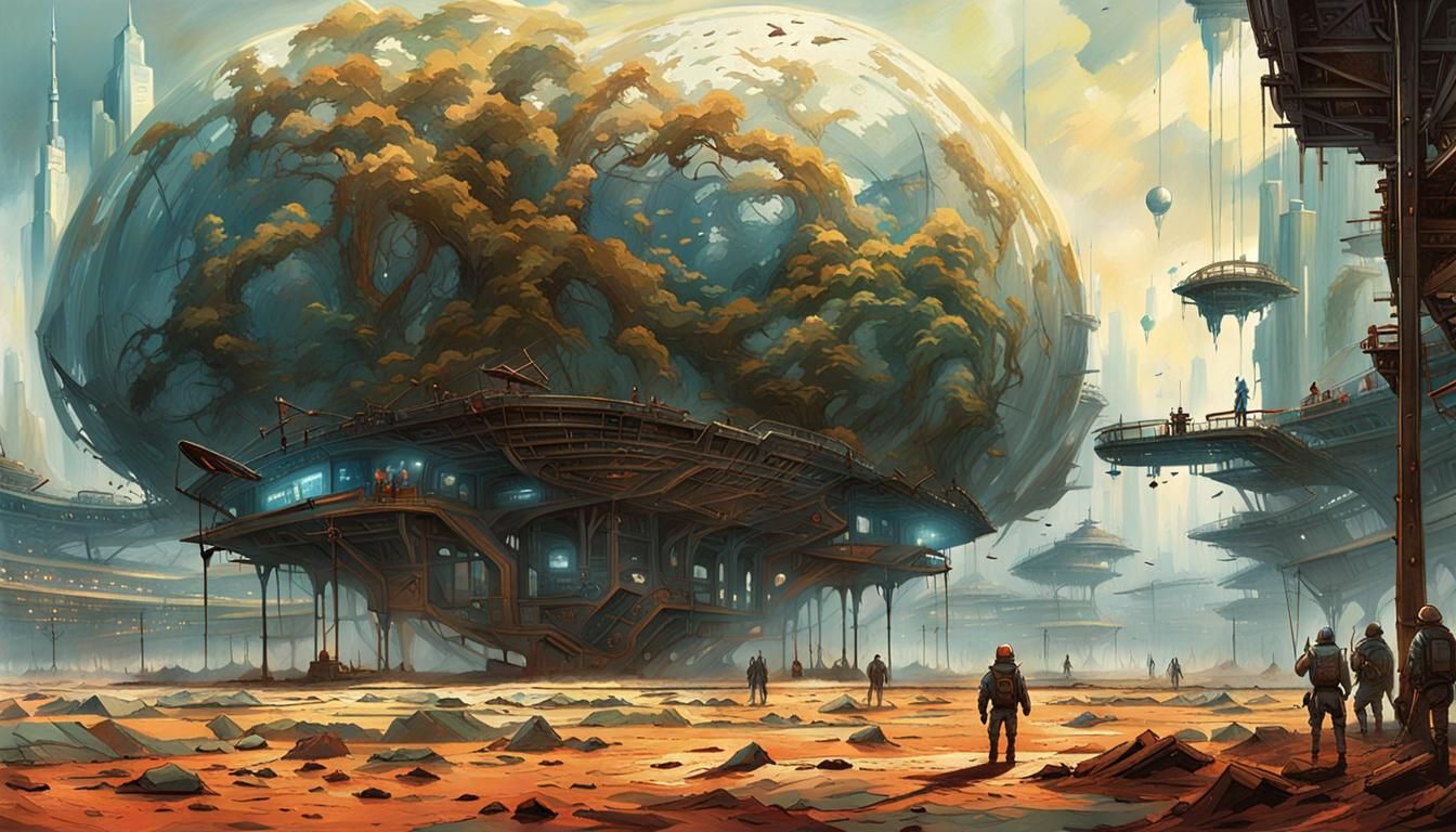 Futuristic Baseball Game in the Year 2124