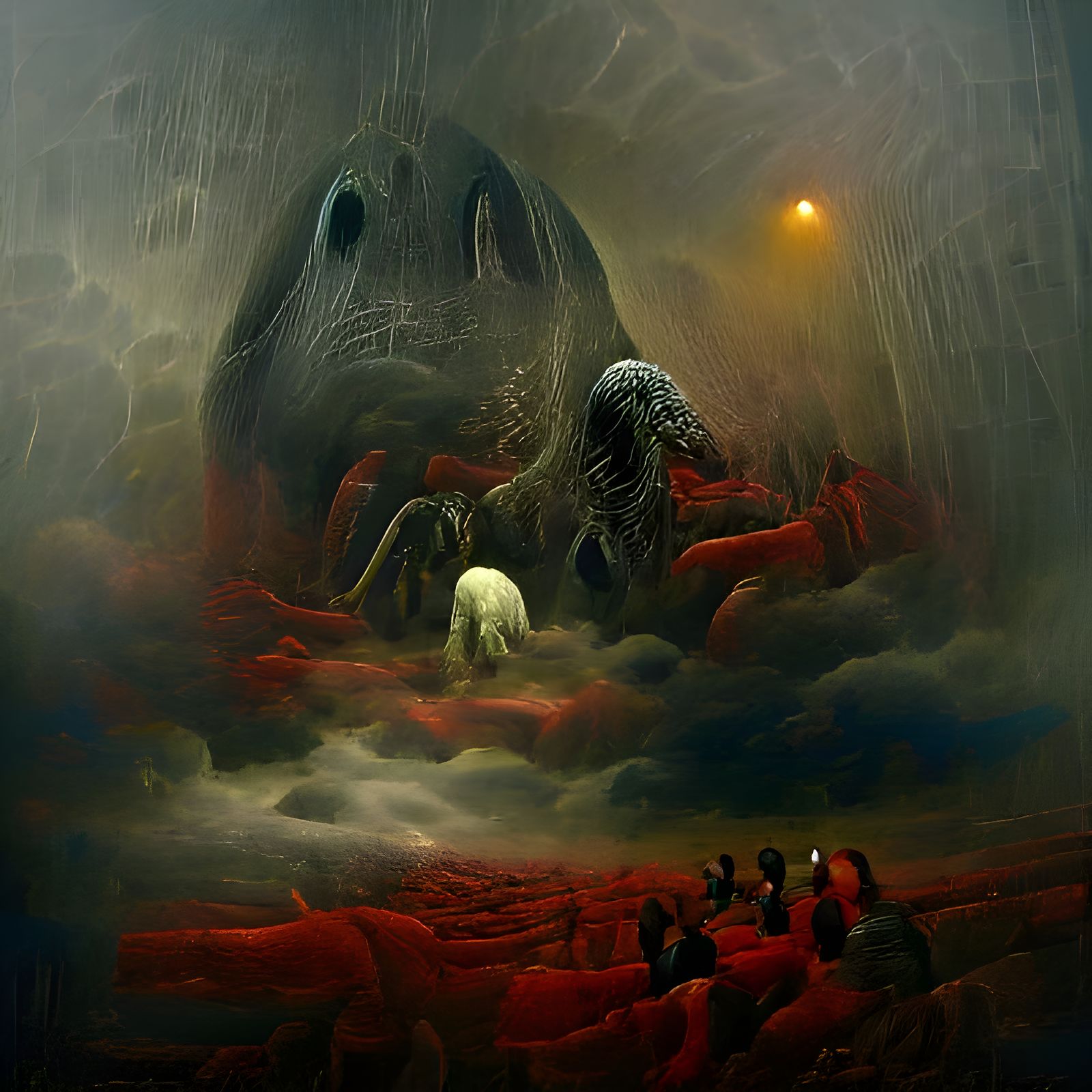 Eldritch Hellscape in a Surreal Horror Style