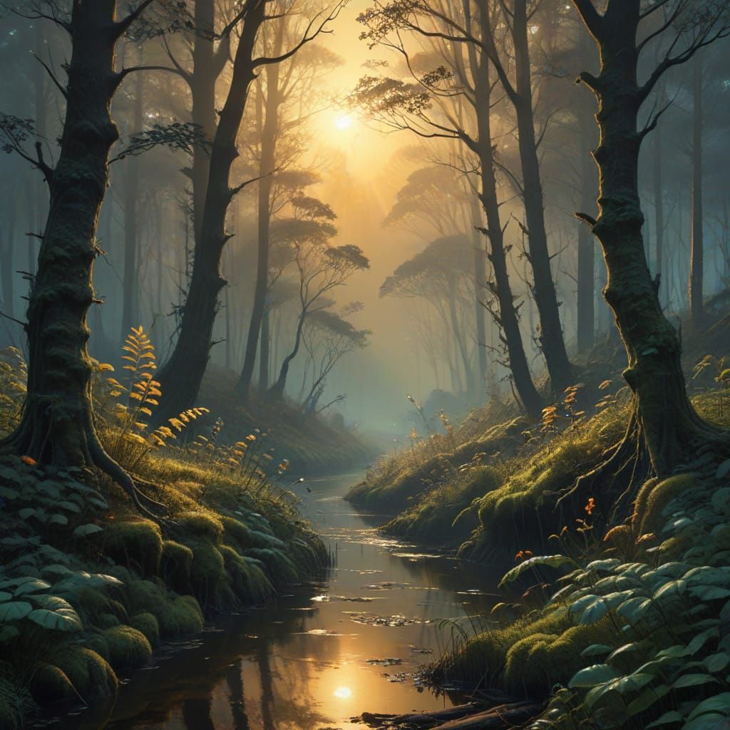 Golden Twilight in an Enchanted Realm