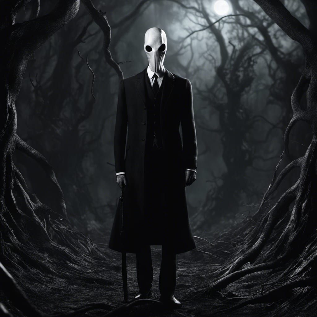 Eerie Slenderman in Lovecraftian Cosmic Horror Style