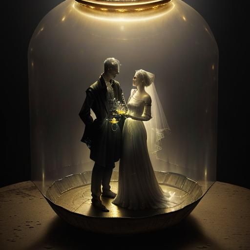 Ethereal Couple Trapped in Time, Correggio Style