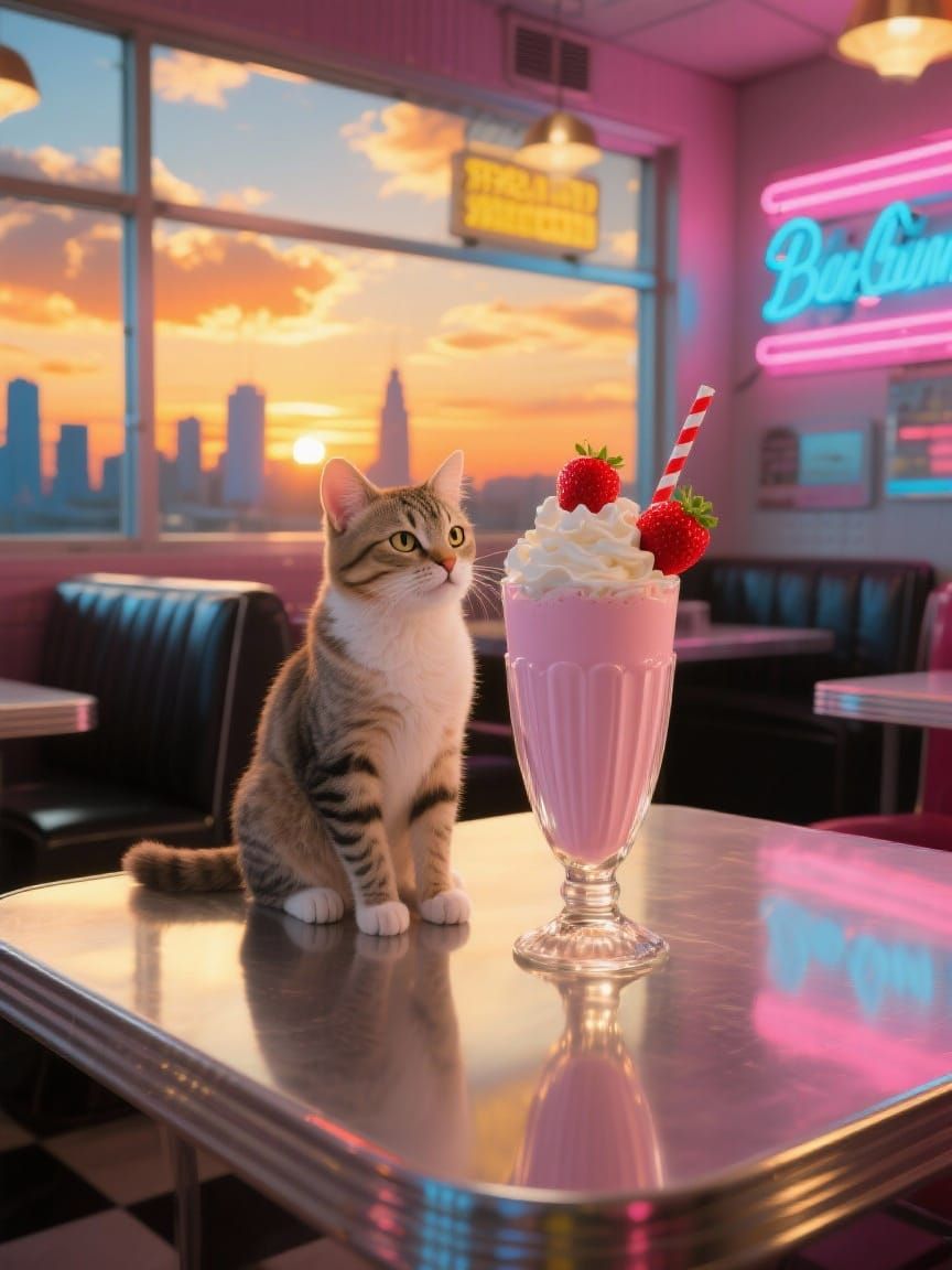“Neon Nights & Milkshake Delights”